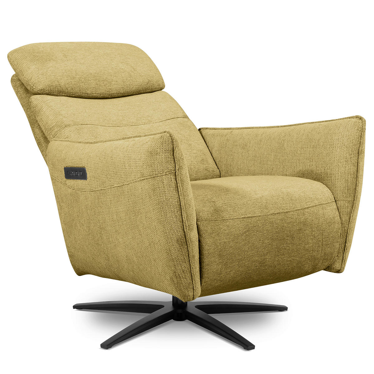RELAXSESSEL in Textil Hellgrün  - Schwarz/Hellgrün, Design, Textil/Metall (77/107/88cm) - Livetastic