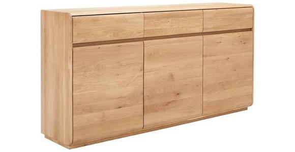 SIDEBOARD Wildeiche massiv Wildeiche Einlegeböden  - Wildeiche, Basics, Holz (179/91/41cm) - Linea Natura