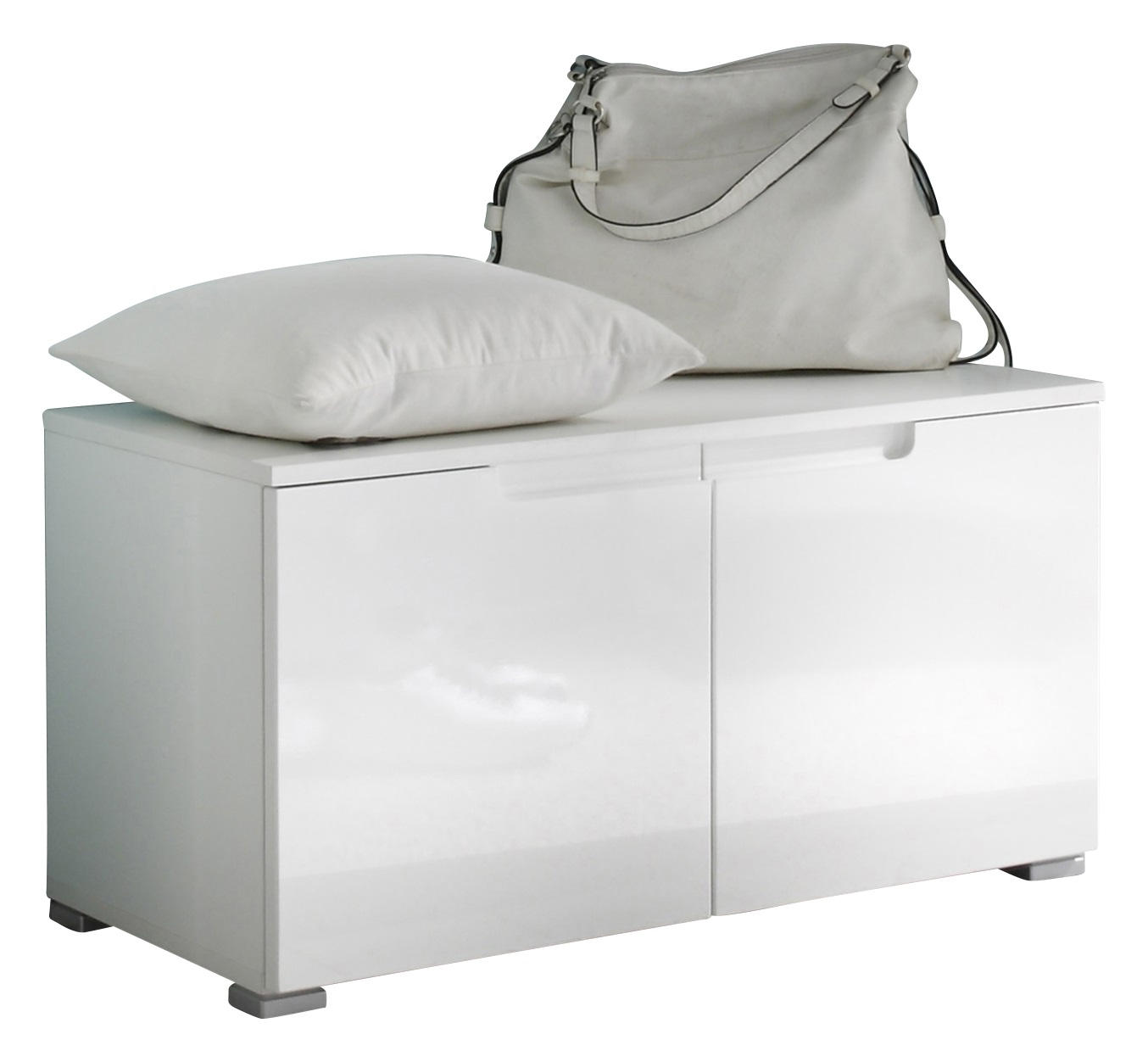 Xora Garderobenbank Spice Weiß, Weiß Hochglanz 80x43x40 cm