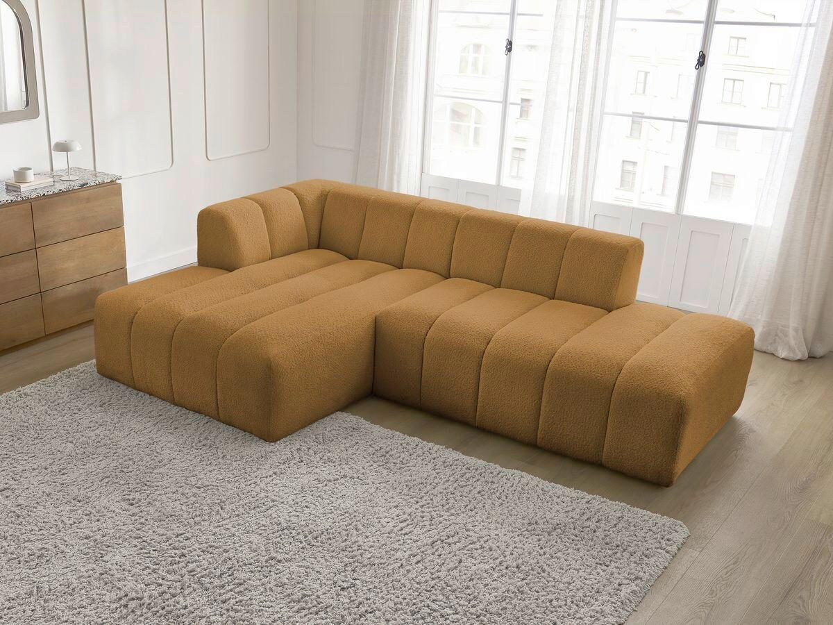 ECKSOFA  ANNECY Gelb Bouclé  - Gelb/Schwarz, MODERN, Kunststoff/Textil (170/262cm)
