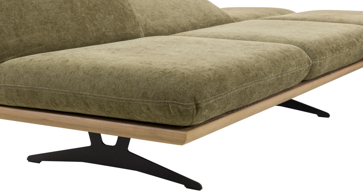 SCHLAFSOFA in Holz, Textil Grün, Eichefarben  - Eichefarben/Beige, Design, Holz/Textil (204/92/90cm) - Dieter Knoll