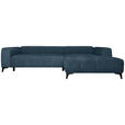 ECKSOFA  in Chenille Blau  279/222 cm  - Blau/Schwarz, KONVENTIONELL, Kunststoff/Textil (279/222cm) - Hom`in