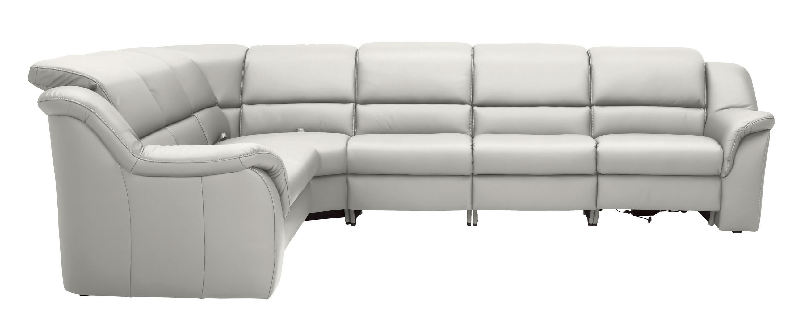 ECKSOFA  in Echtleder Weiß  260/324 cm  - Schwarz/Weiß, KONVENTIONELL, Leder/Kunststoff (260/324cm) - Cantus