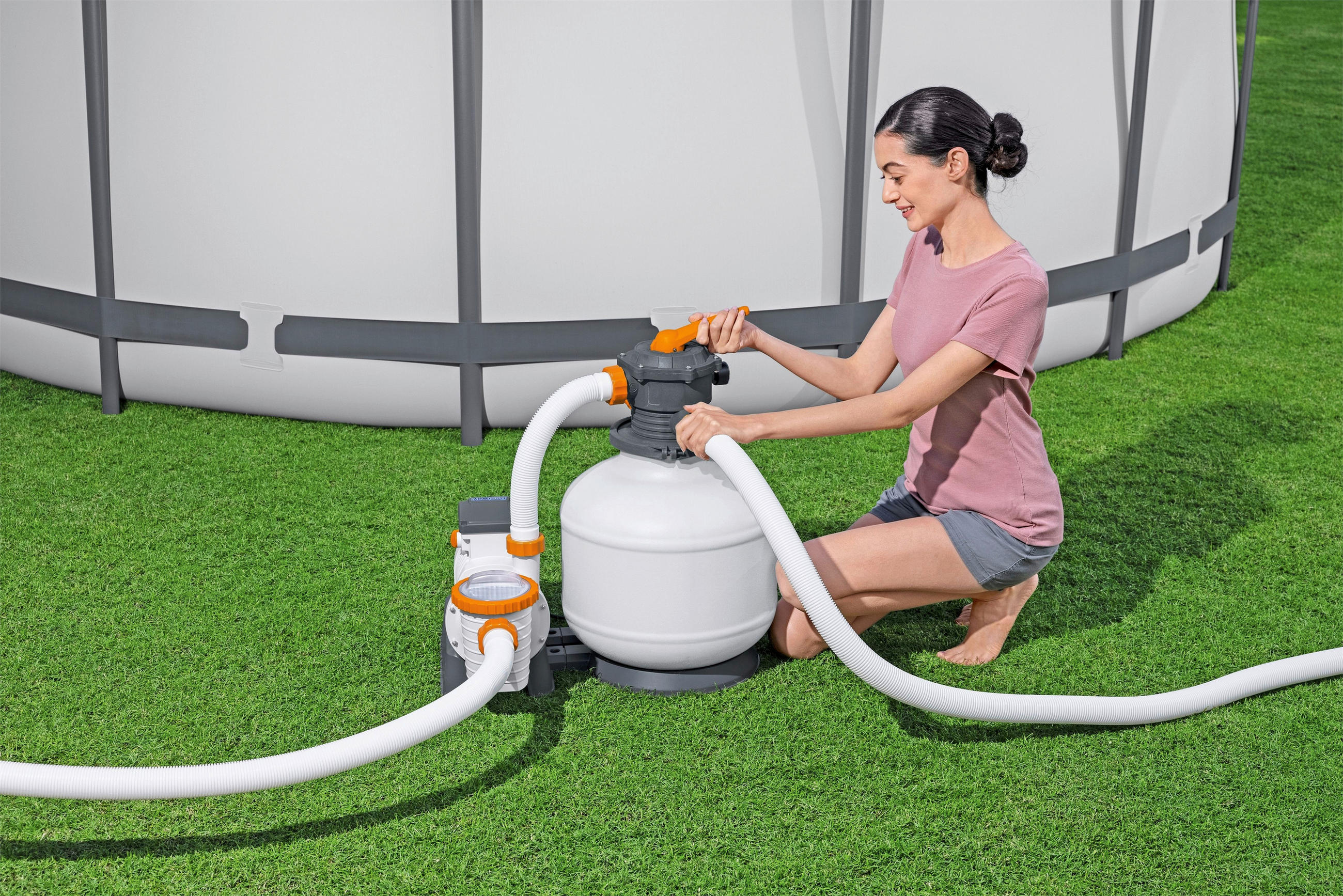 FILTERPUMPE FLOWCLEAR 58486GS  - Orange/Weiß, KONVENTIONELL, Kunststoff/Metall (71/48,5/75cm) - Bestway