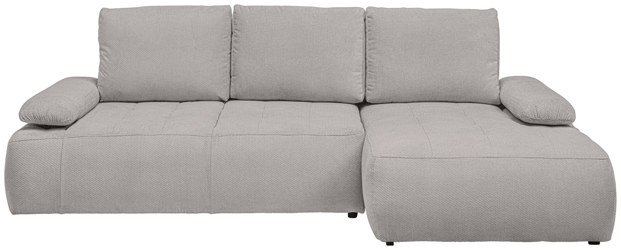 ECKSOFA Hellgrau Webstoff  - Hellgrau/Schwarz, KONVENTIONELL, Kunststoff/Textil (282/162cm) - Carryhome