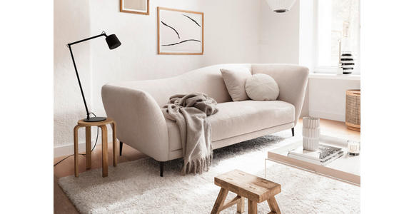 RÉCAMIERE Naturfarben Chenille Zierkissen, Rücken echt  - Schwarz/Naturfarben, KONVENTIONELL, Textil/Metall (224/70/97cm) - Hom`in