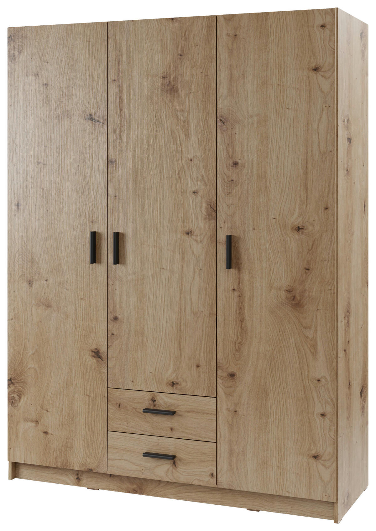 ŠATNÍ SKŘÍŇ S OTOČNÝMI DVEŘMI, dub artisan, 141,2/190/52,1 cm - černá/dub artisan, Konvenční, kompozitní dřevo/plast (141,2/190/52,1cm) - Cantus