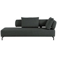RÉCAMIERE in Flachgewebe Dunkelgrau  - Dunkelgrau/Schwarz, Design, Textil/Metall (227/89/101cm) - Dieter Knoll