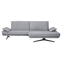 ECKSOFA in Flachgewebe Grau  269/155 cm  - Schwarz/Grau, Design, Textil/Metall (269/155cm) - Koinor