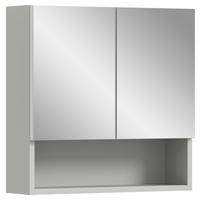 ZRCADLOVÁ SKŘÍŇKA, šedá, 55/55/17 cm - šedá, Moderní, kompozitní dřevo/sklo (55/55/17cm) - MID.YOU