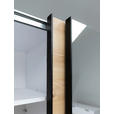 SCHWEBETÜRENSCHRANK  in Eiche Artisan  - Schwarz/Eiche Artisan, KONVENTIONELL, Glas/Holzwerkstoff (175/205/62cm) - Carryhome