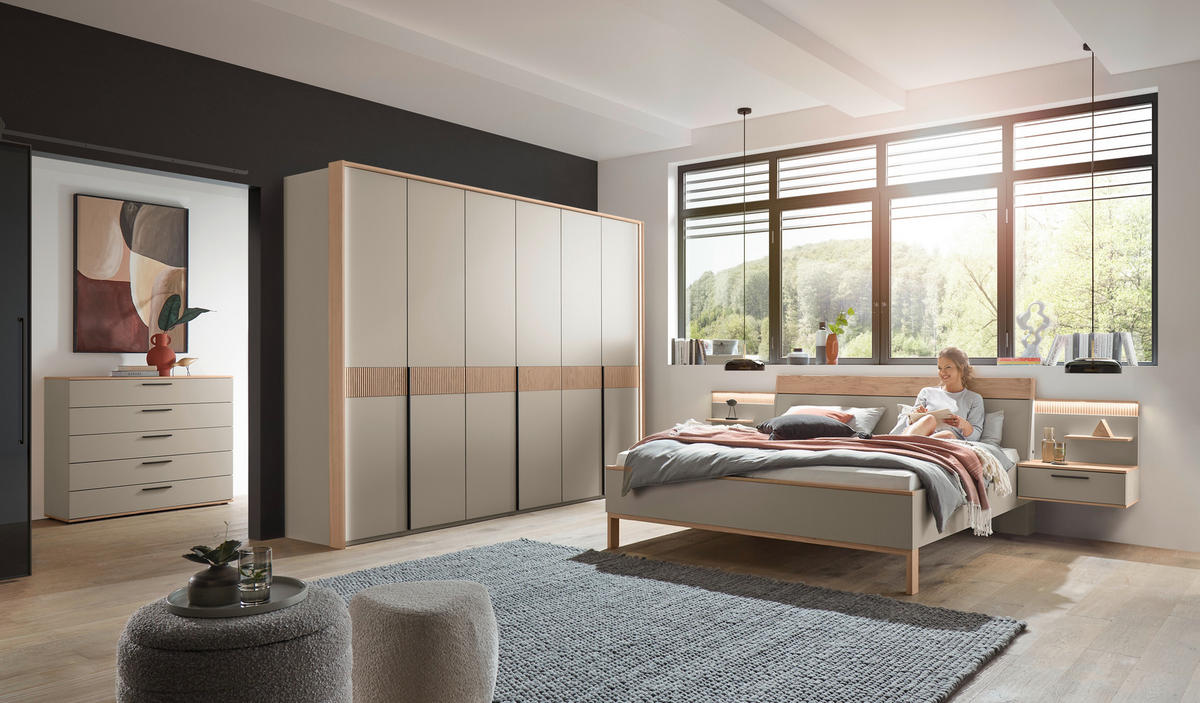 DREHTÜRENSCHRANK Taupe, Eichefarben  - Taupe/Eichefarben, Design, Holz/Holzwerkstoff (299,2/229,4/59,5cm) - Dieter Knoll