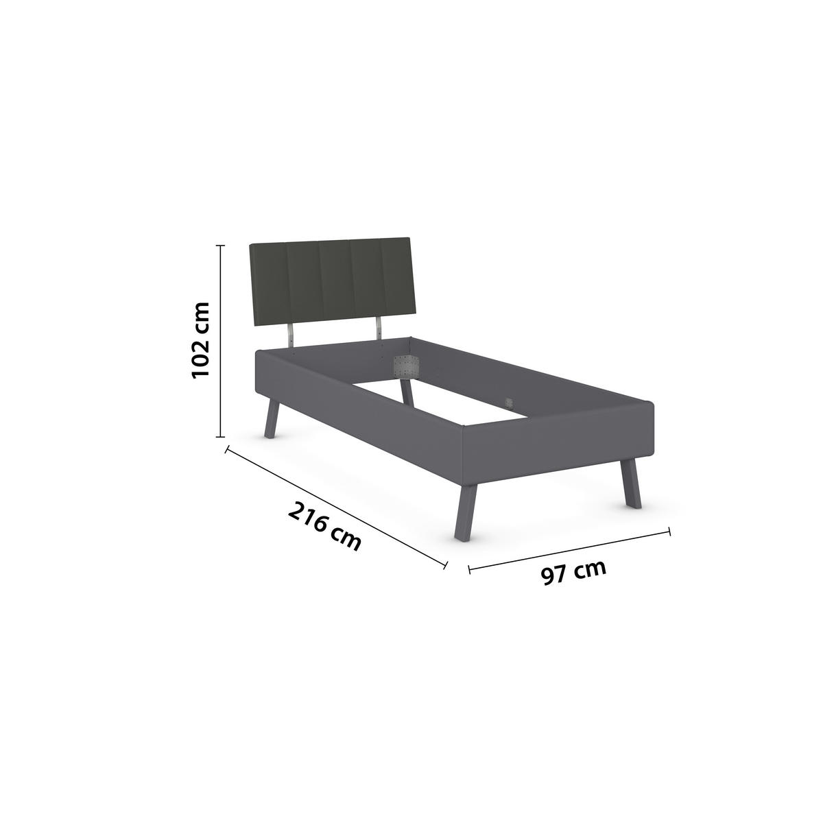 BETT 90/200 cm  in Grau  - Grau, Design, Textil/Metall (90/200cm) - Carryhome