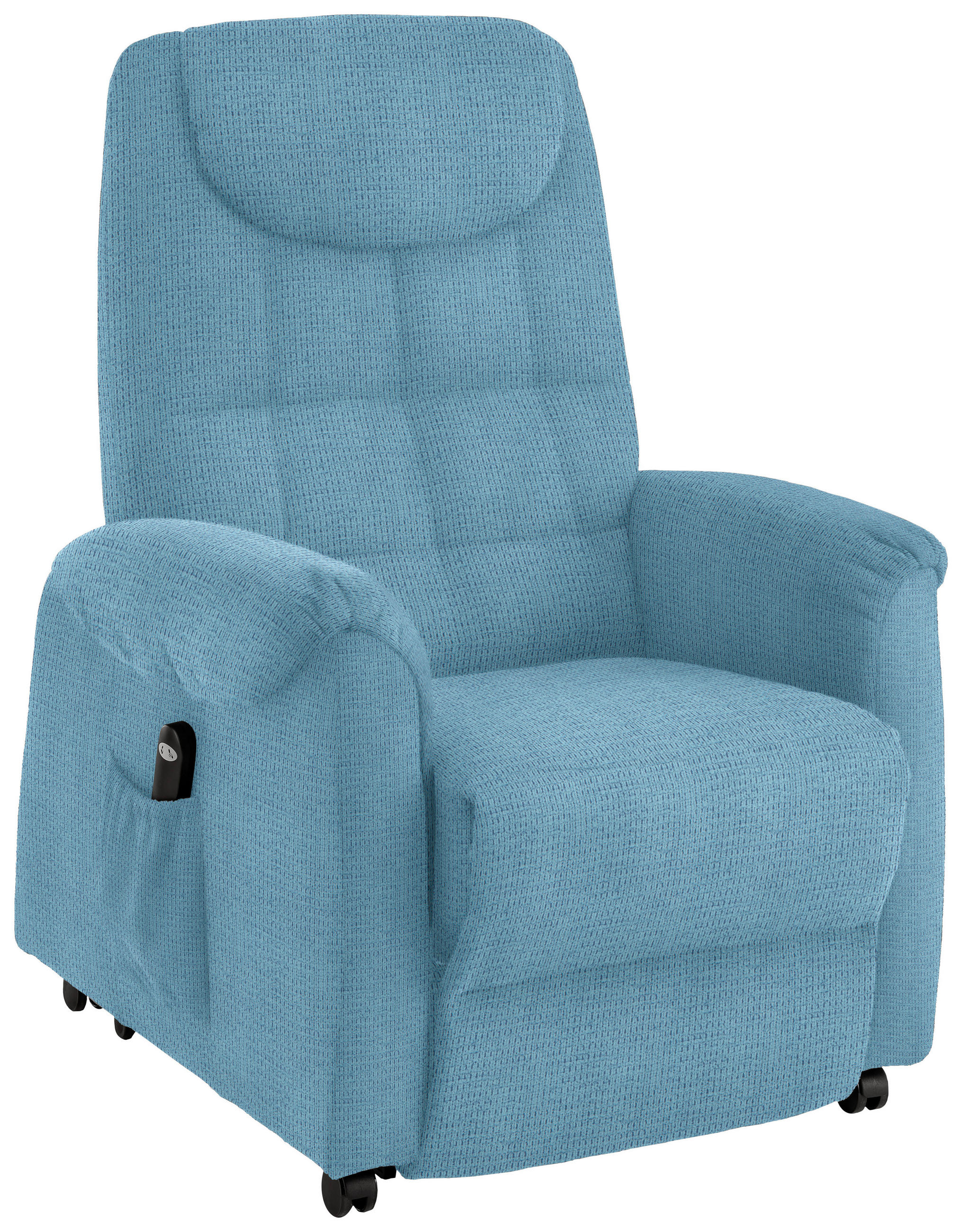 FERNSEHSESSEL in Mikrofaser Hellblau  - Schwarz/Hellblau, Konventionell, Kunststoff/Textil (83/113/92cm) - Xora