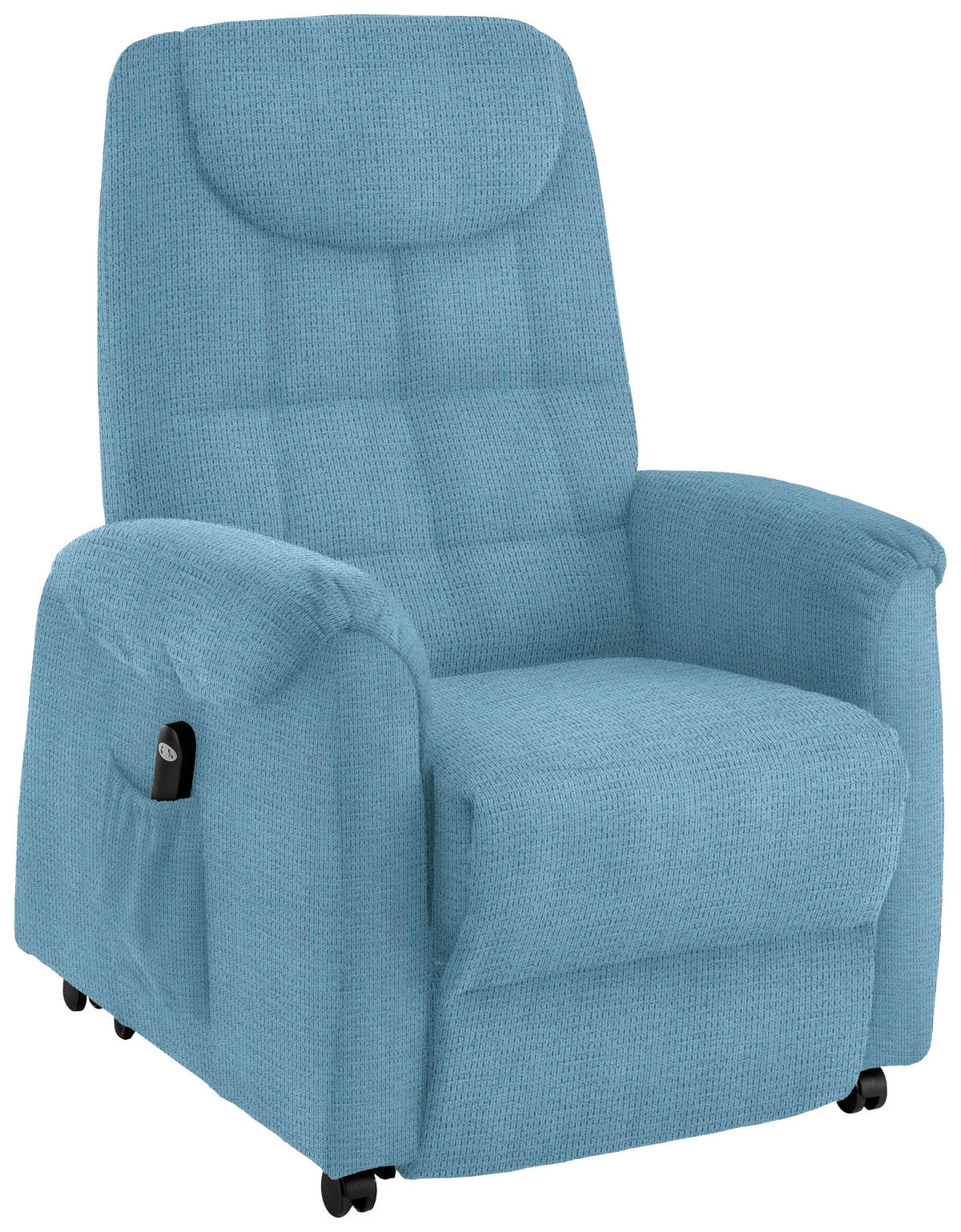 FERNSEHSESSEL in Mikrofaser Hellblau  - Schwarz/Hellblau, Konventionell, Kunststoff/Textil (83/113/92cm) - Xora