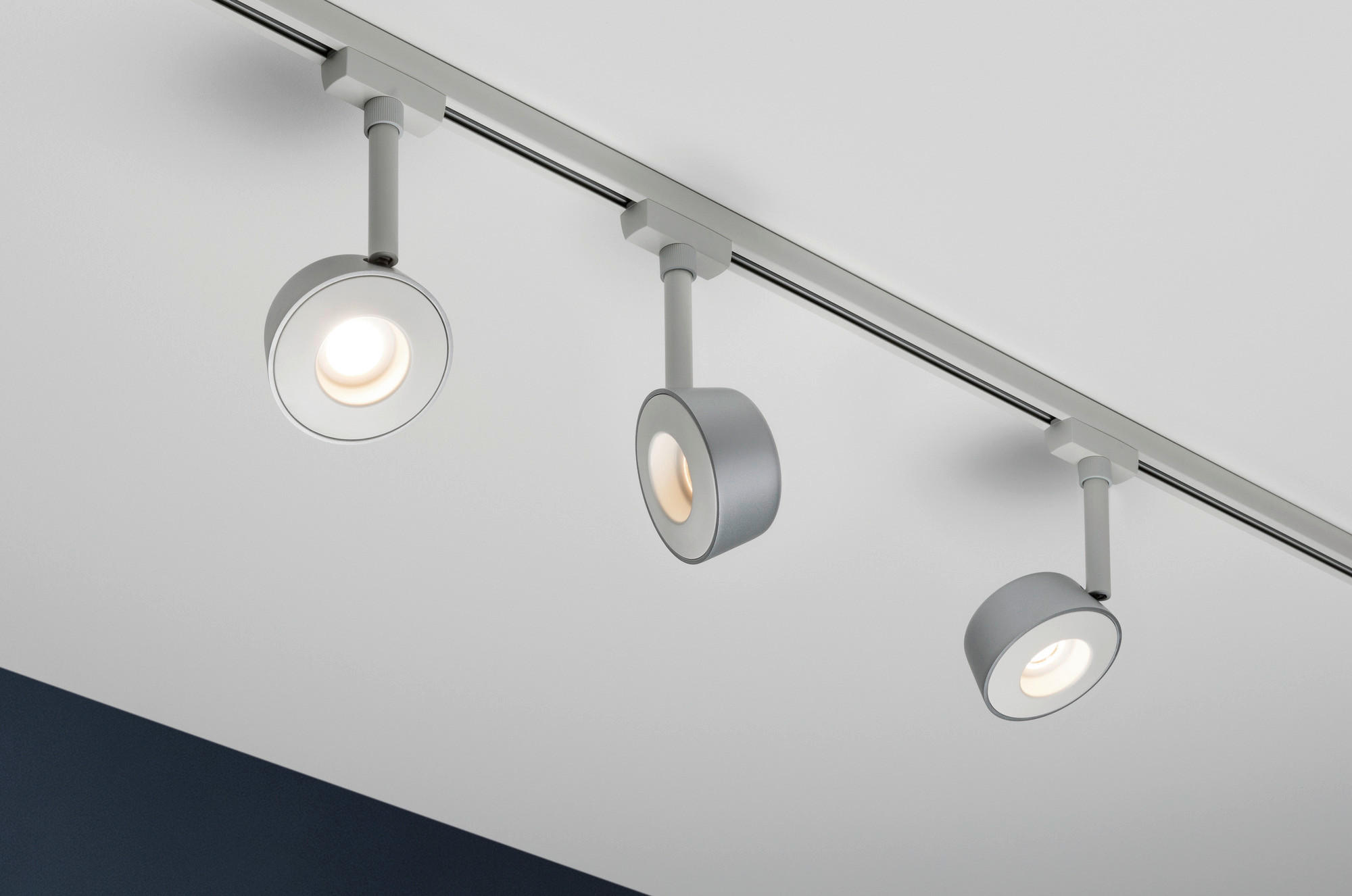 SCHIENENSYSTEM-STRAHLER - Chromfarben/Weiß, Design, Metall (8/18/4cm) - Paulmann