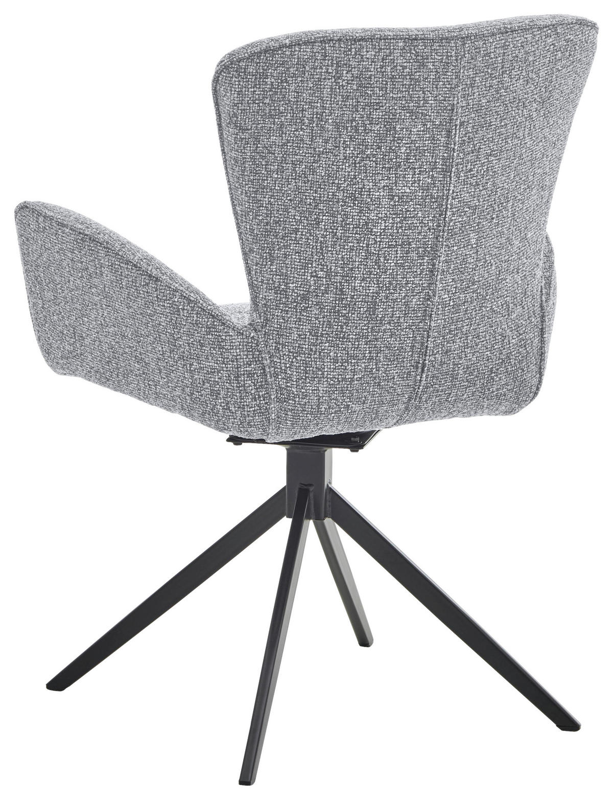 ARMLEHNSTUHL  in Eisen Jacquard, Flachgewebe  - Schwarz/Grau, Design, Textil/Metall (63/92/63cm) - Valdera