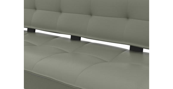 SITZBANK in Metall, Leder Graugrün  - Schwarz/Graugrün, Design, Leder/Metall (165/88/66cm) - Moderano