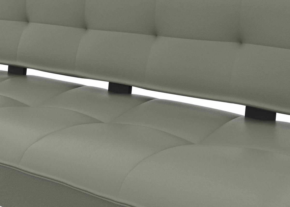 SITZBANK 165/88/66 cm Echtleder Graugrün  - Schwarz/Graugrün, Design, Leder/Metall (165/88/66cm) - Moderano