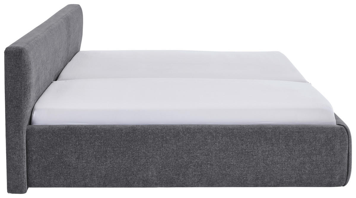 POLSTERBETT Bettkasten, Lattenroste Grau 180/200 cm  - Birkefarben/Buchefarben, Design, Holz/Textil (180/200cm) - Xora