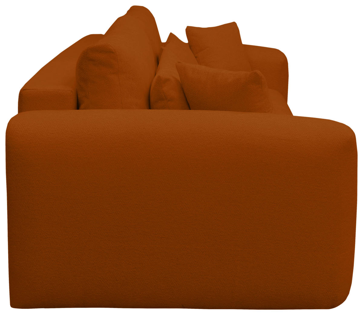 SCHLAFSOFA  mit Stoffauswahl, Schlafen auf Sitzhöhe, Rücken echt, Armteil links, Armteil rechts Orange  - Schwarz/Orange, Design, Holz/Textil (245/90/117cm) - MID.YOU