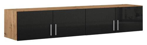 AUFSATZSCHRANK 181/39/54 cm Dunkelgrau, Eiche Artisan  - Dunkelgrau/Alufarben, Design, Holzwerkstoff/Kunststoff (181/39/54cm) - Carryhome