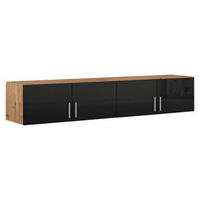 AUFSATZSCHRANK 181/39/54 cm Dunkelgrau, Eiche Artisan  - Dunkelgrau/Alufarben, Design, Holzwerkstoff/Kunststoff (181/39/54cm) - Carryhome