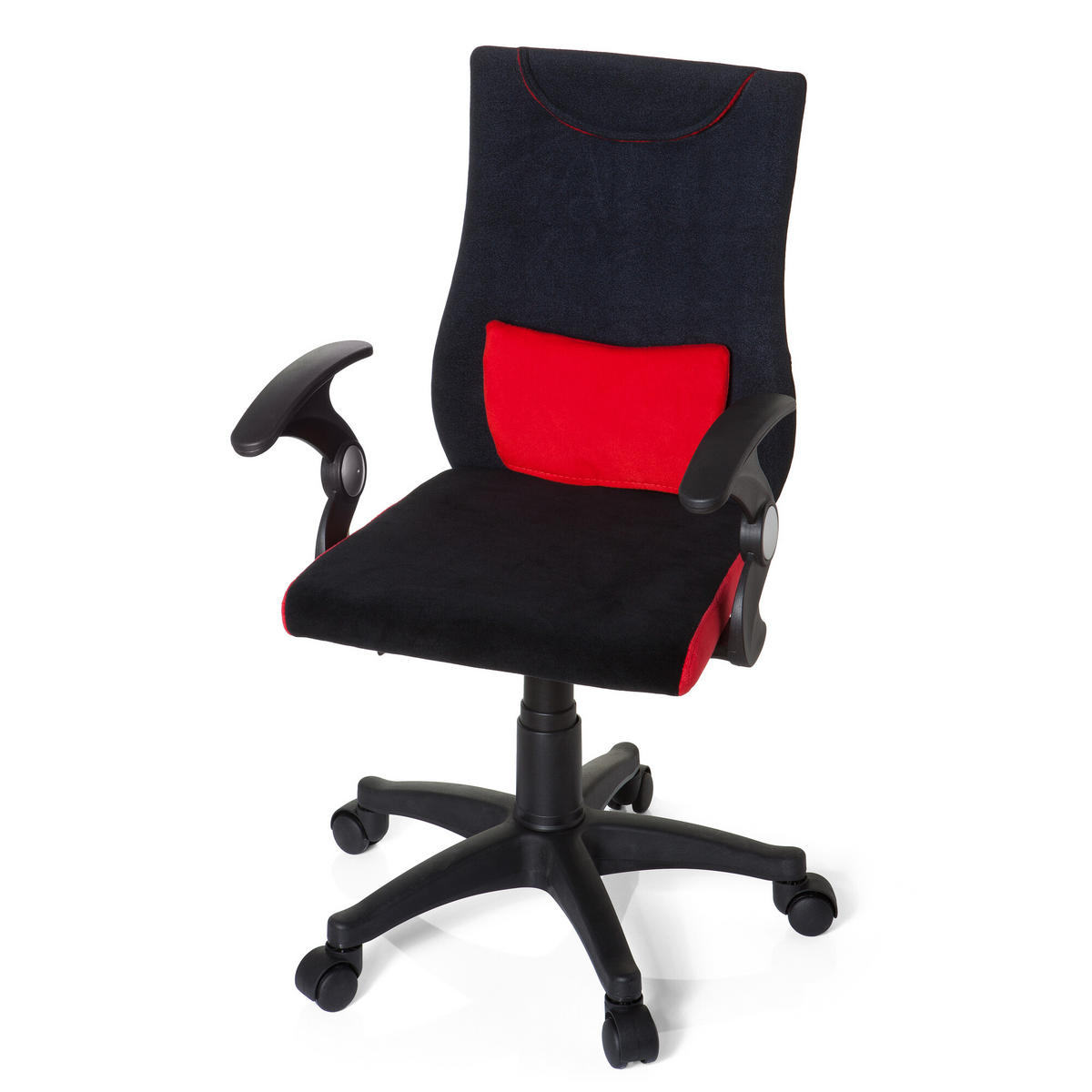 OTOČNÁ ŽIDLE PRO MLÁDEŽ, červená, černá - černá/červená, Basics, plast (50/87-97/40cm) - MID.YOU
