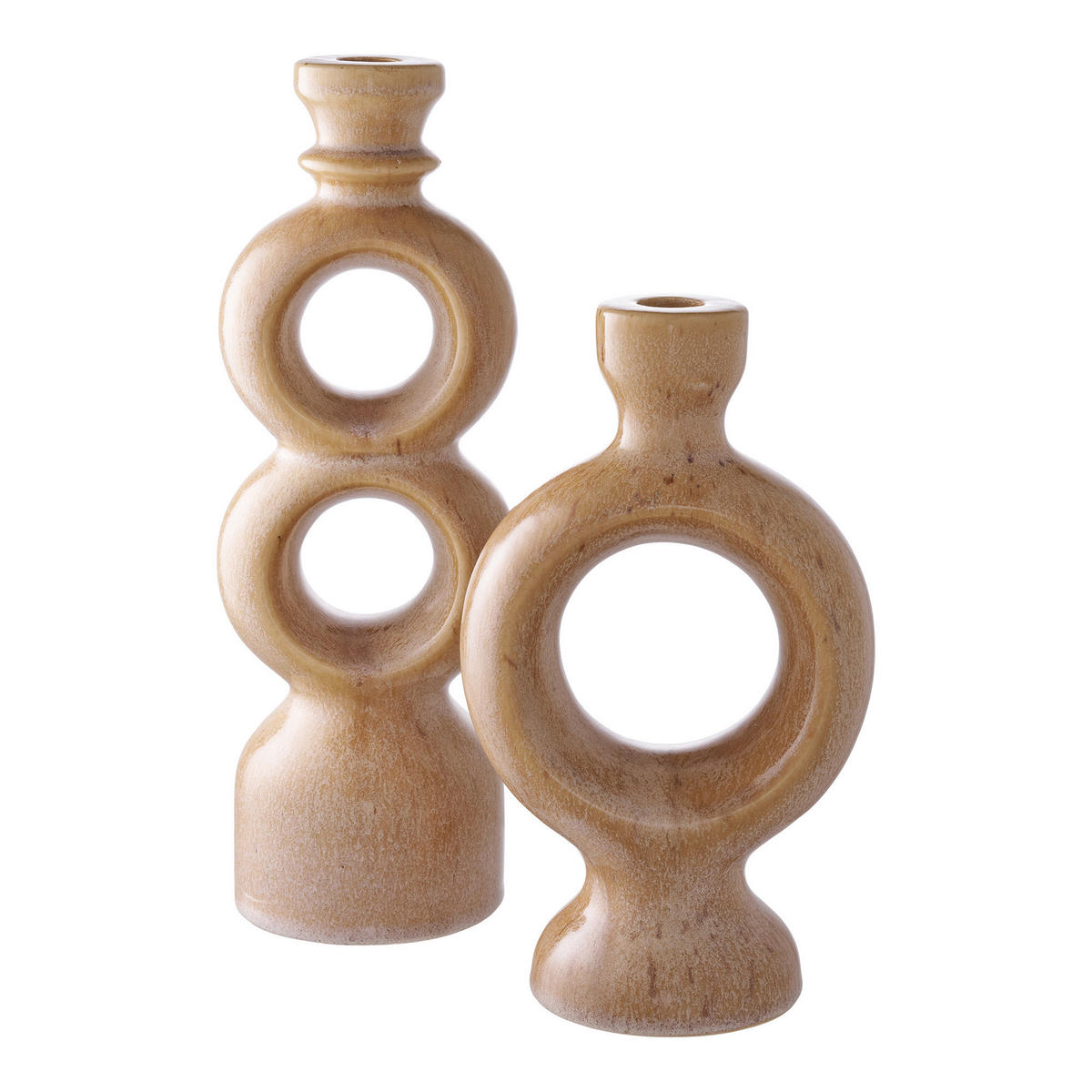 KERZENHALTER - Beige, Basics, Keramik (8,8/23,5/13,5cm)