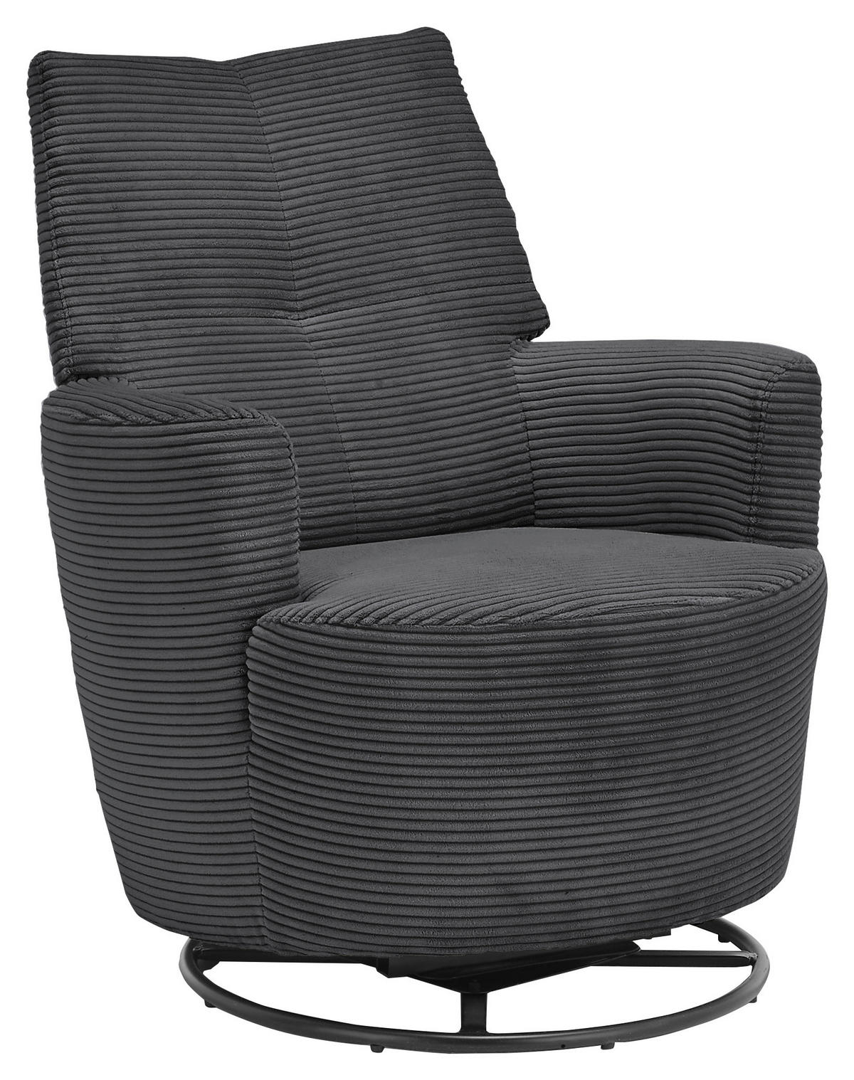 SESSEL Cord Dunkelgrau    - Dunkelgrau/Schwarz, Design, Textil/Metall (80/96/88cm) - SetOne by Musterring