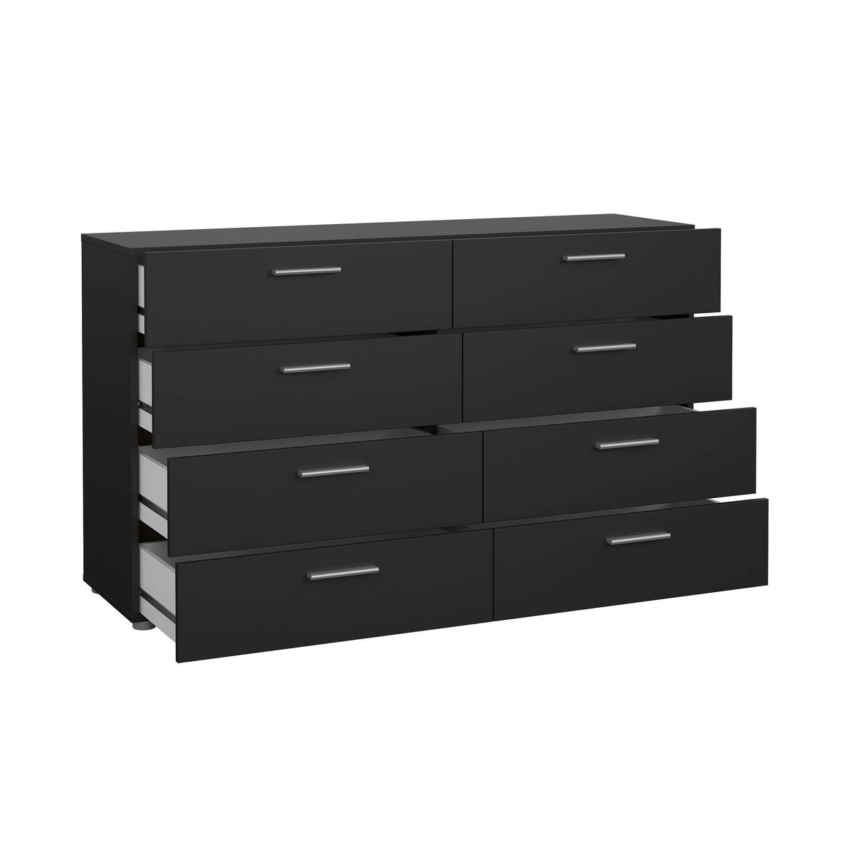 KOMODA   140/81,7/40 cm   crna  - srebrne boje/crna, Design, drvni materijal/metal (140/81,7/40cm) - Livetastic