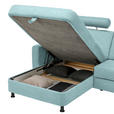 ECKSOFA in Webstoff Türkis  165/257 cm  - Türkis/Schwarz, Design, Kunststoff/Textil (165/257cm) - Xora