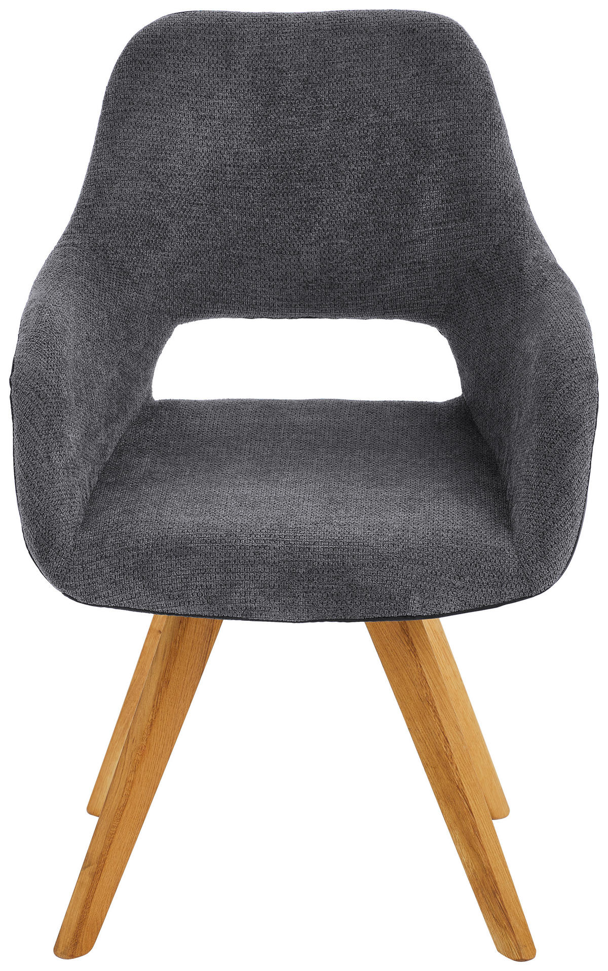 ARMLEHNSTUHL  in Flachgewebe, Mikrofaser  - Wildeiche/Anthrazit, Design, Holz/Textil (56/86/64cm) - Lomoco