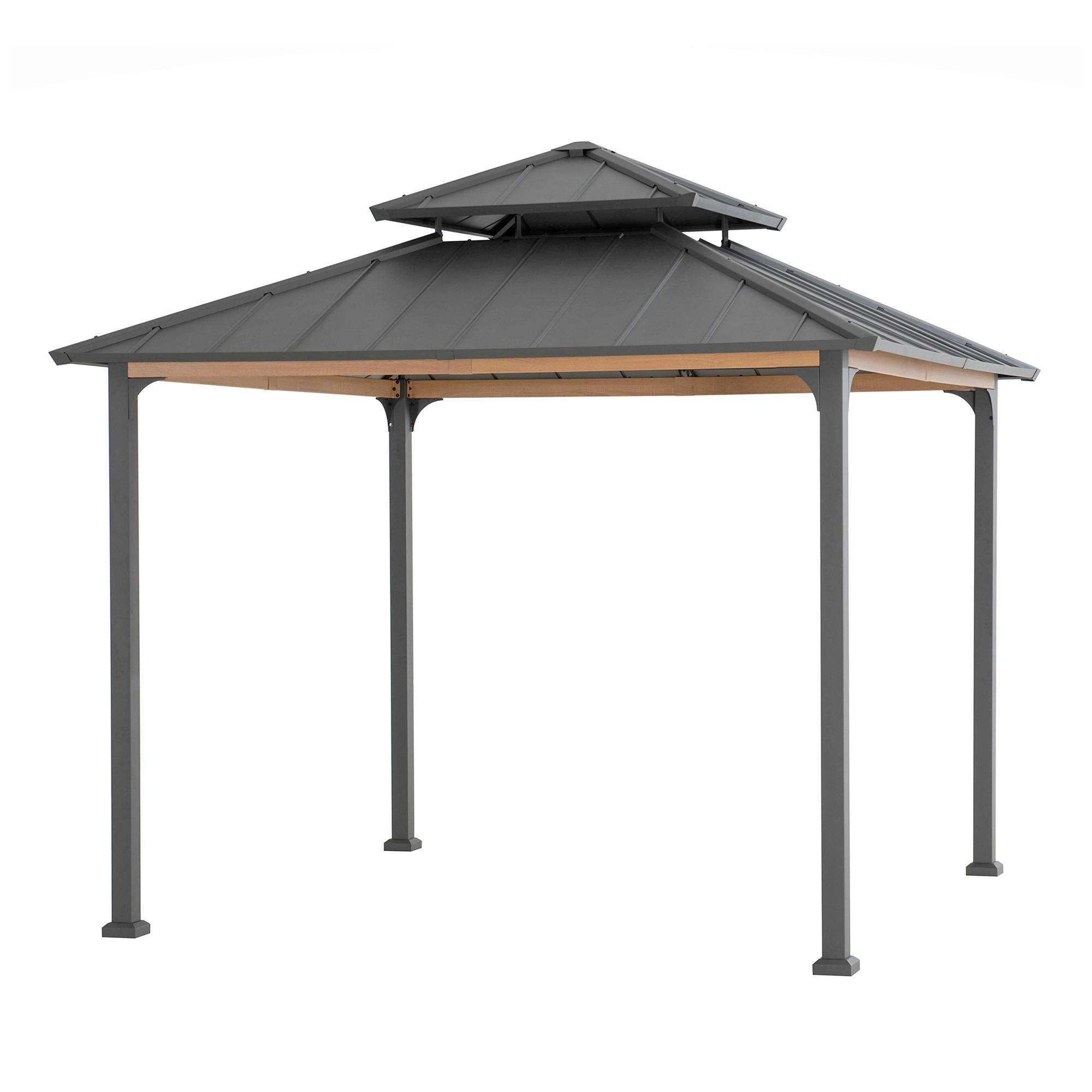 PAVILLON 300/295/300 cm Stahl  - Anthrazit, Basics, Metall (300/295/300cm) - Modante