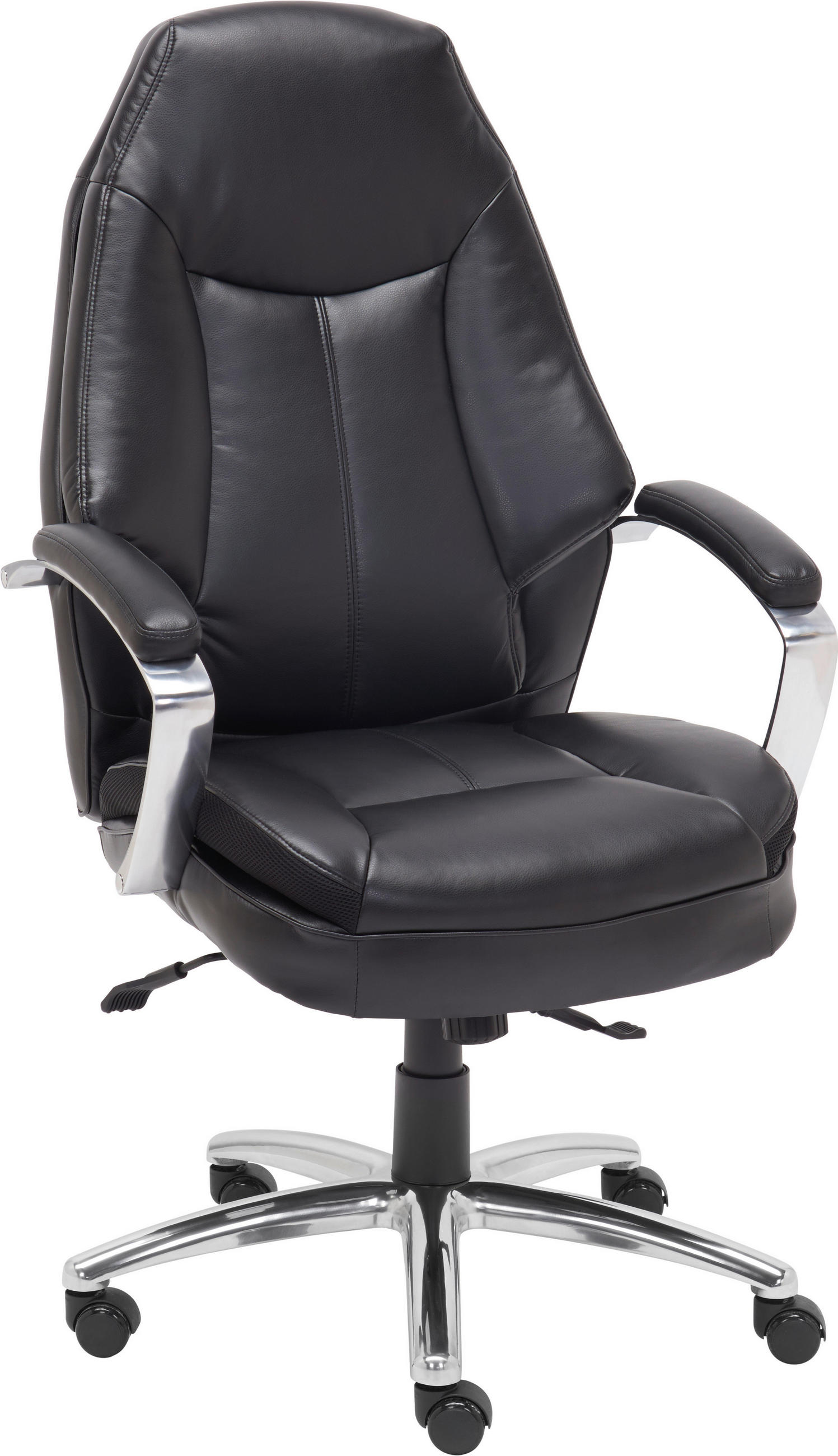 CHEFSESSEL Lederlook, Netz Schwarz  - Schwarz, KONVENTIONELL, Textil/Metall (73/112 - 122/73cm) - Cantus