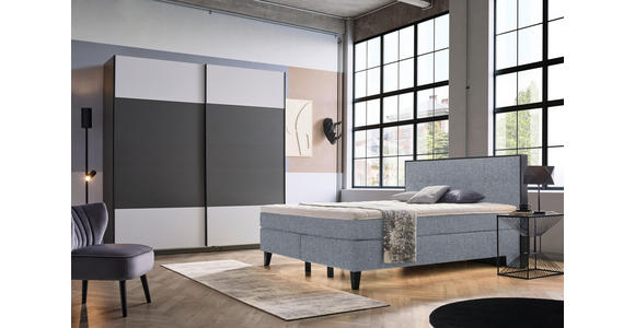 BOXSPRINGBETT 160/200 cm  in Grau  - Schwarz/Grau, Design, Holz/Textil (160/200cm) - Hom`in