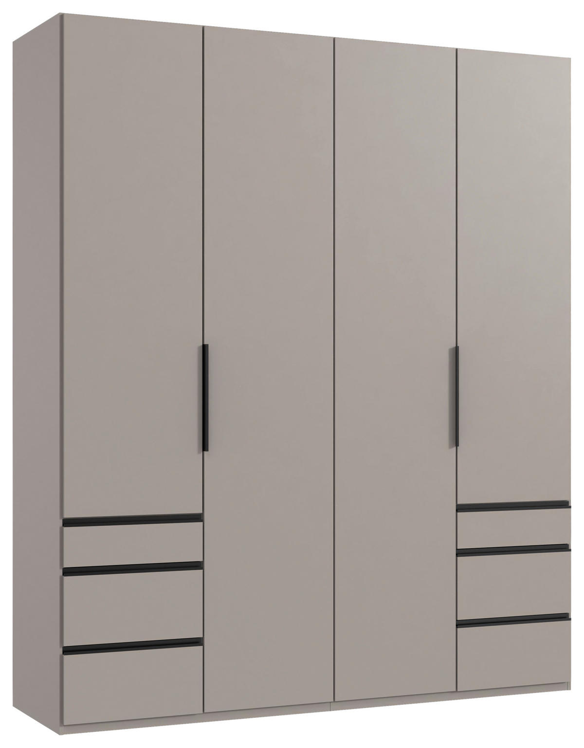 GARDEROB MED GÅNGJÄRN 200/236/58 cm 4-dörrar - sahara/svart, Modern, metall/trämaterial (200/236/58cm) - MID.YOU