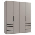 DREHTÜRENSCHRANK  in Sahara  - Schwarz/Sahara, MODERN, Holzwerkstoff/Metall (200/236/58cm) - Hom`in