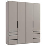 DREHTÜRENSCHRANK  in Sahara  - Schwarz/Sahara, MODERN, Holzwerkstoff/Metall (200/236/58cm) - Hom`in