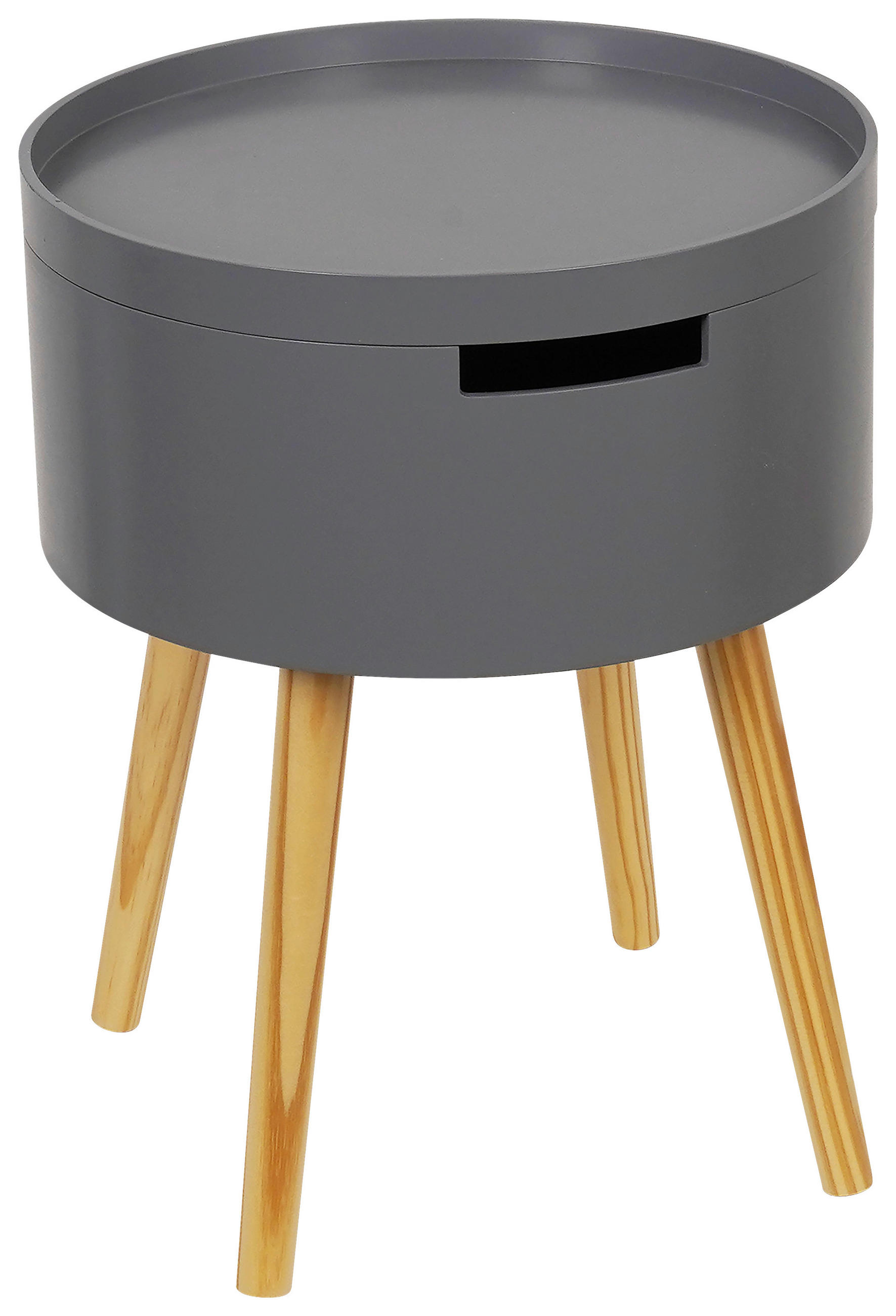 BEISTELLTISCH 38/38/48,5 cm Kiefer massiv Grau, Naturfarben rund  - Naturfarben/Grau, Basics, Holz/Holzwerkstoff (38/38/48,5cm) - Xora