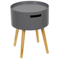 BEISTELLTISCH 38/38/48,5 cm Kiefer massiv Naturfarben, Grau rund  - Naturfarben/Grau, Basics, Holz/Holzwerkstoff (38/38/48,5cm) - Xora