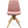 STUHL  in Flachgewebe Holz, Textil  - Eichefarben/Rosa, Design, Holz/Textil (46/82,5-85,25/55cm) - Johann Jakob