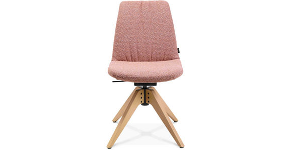 STUHL in Flachgewebe Holz, Textil - Eichefarben/Rosa, Design, Holz/Textil (46/82,5-85,25/55cm) - Johann Jakob