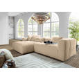 ECKSOFA Schlammfarben Flachgewebe  - Schlammfarben/Schwarz, KONVENTIONELL, Kunststoff/Textil (170/280cm) - Carryhome