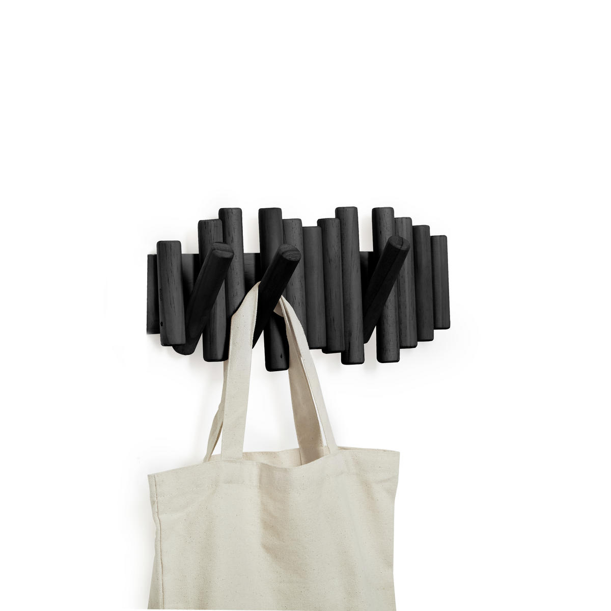 WANDGARDEROBE  in Pinie Schwarz  - Schwarz, KONVENTIONELL, Holz (38/17/4cm) - Umbra