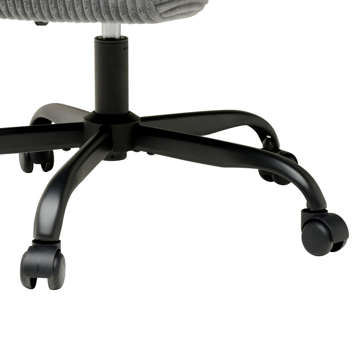 DREHSTUHL Cord Grau  - Schwarz/Grau, Modern, Holz/Kunststoff (65/116/124/65cm) - MID.YOU