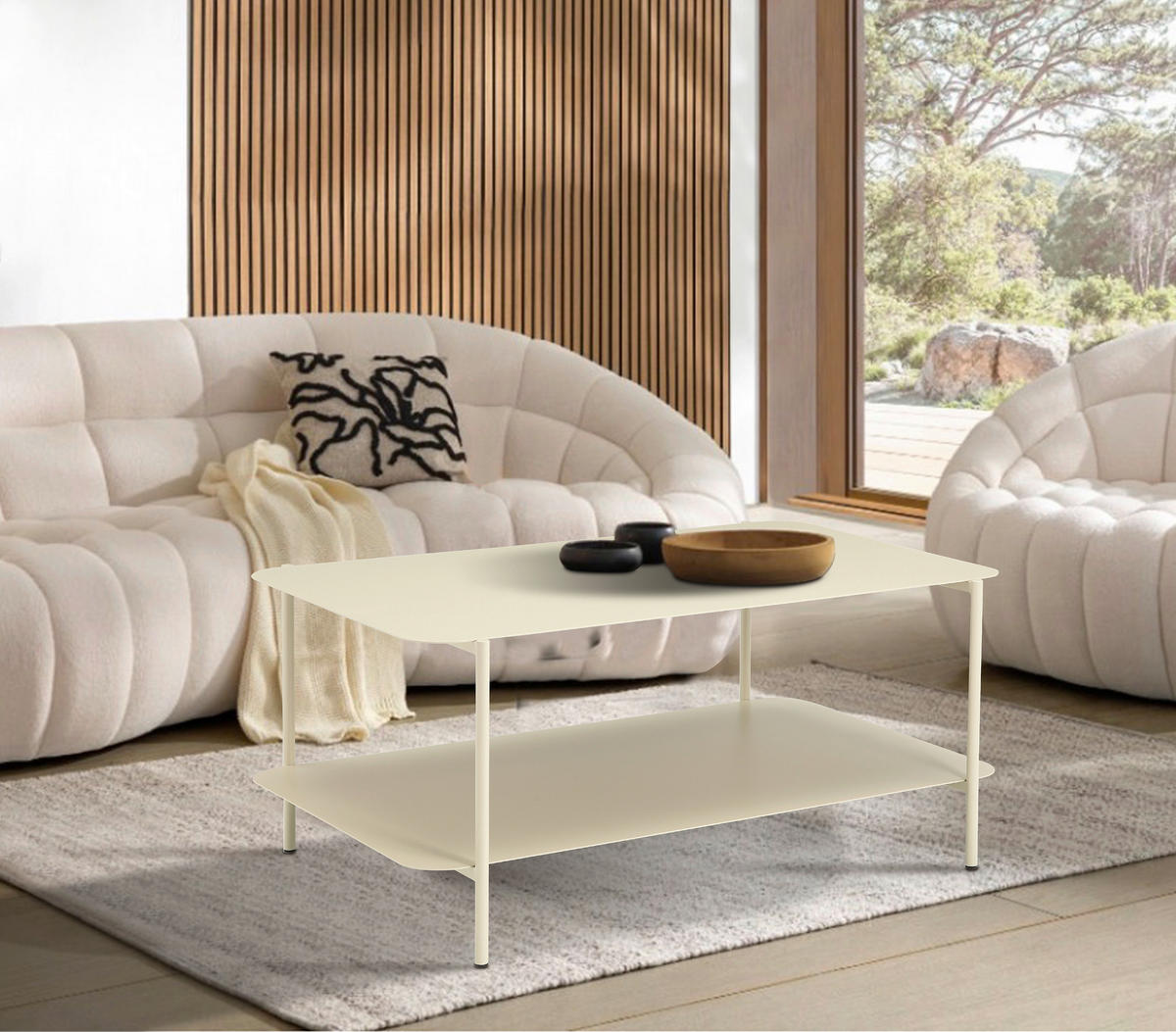 COUCHTISCH 90/58,4/40 cm rechteckig Kaschmir  - Kaschmir, Design, Metall (90/58,4/40cm) - Carryhome