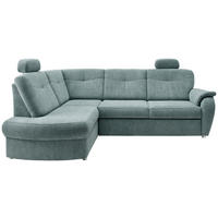 ECKSCHLAFSOFA Chenille Mintgrün  inkl. Bettkasten, Schlaffunktion, Kopfstütze, Liegefläche im Originalstoff  - Chromfarben/Mintgrün, MODERN, Kunststoff/Textil (180/264cm) - Livetastic
