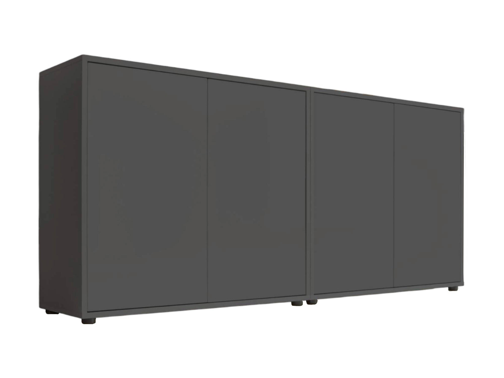 SIDEBOARD 158/73/33 cm  in Anthrazit  - Anthrazit/Schwarz, MODERN, Holzwerkstoff/Kunststoff (158/73/33cm) - MID.YOU