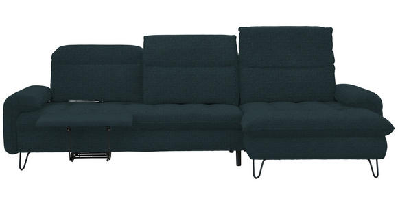 ECKSOFA in Flachgewebe Petrol  - Petrol/Schwarz, LIFESTYLE, Textil/Metall (310/180cm) - Valnatura